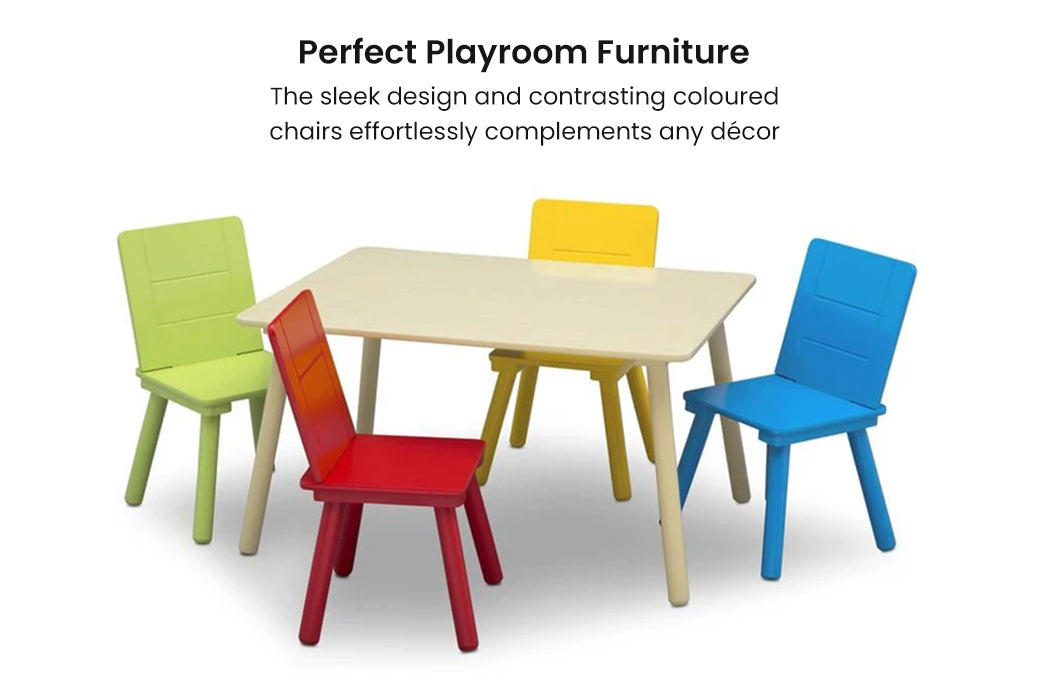 DELTA CHILDREN Kids Premium Table and Chairs Play Furniture Set Wooden Wood - SILBERSHELL