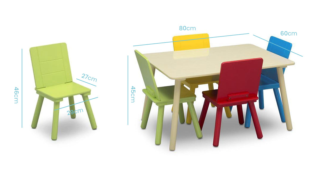 DELTA CHILDREN Kids Premium Table and Chairs Play Furniture Set Wooden Wood - SILBERSHELL