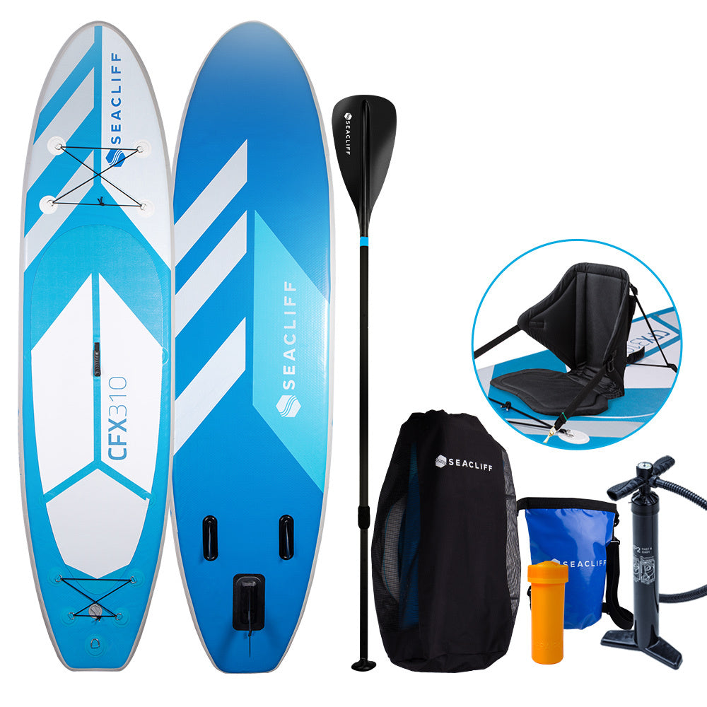 SEACLIFF Stand Up Paddle Board Inflatable SUP Paddleboard Kayak Board Blow Blue - SILBERSHELL