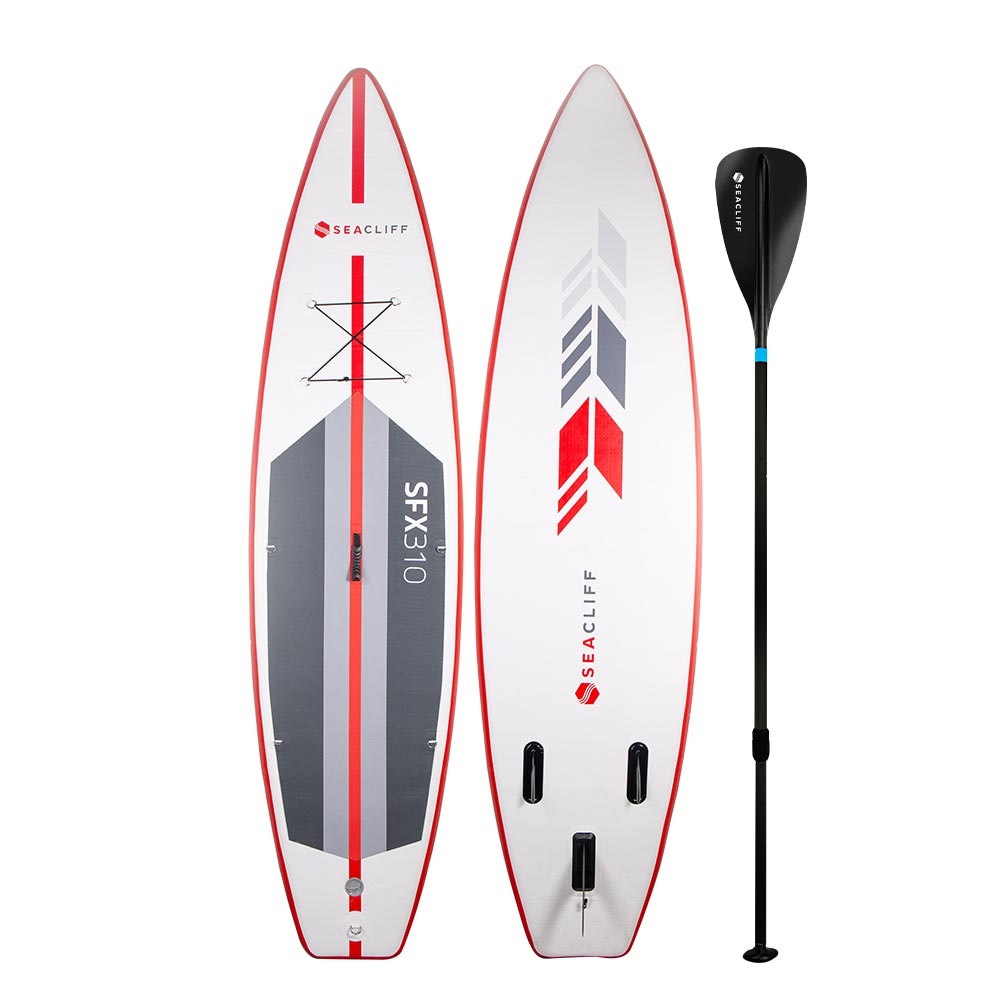 SEACLIFF Stand Up Paddle Board - Inflatable SUP Surf Kayak Paddleboard Race - SILBERSHELL