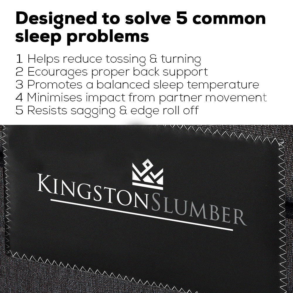 Kingston Slumber Mattress SINGLE Size Bed Euro Top Pocket Spring Bedding Firm Foam 34CM - SILBERSHELL