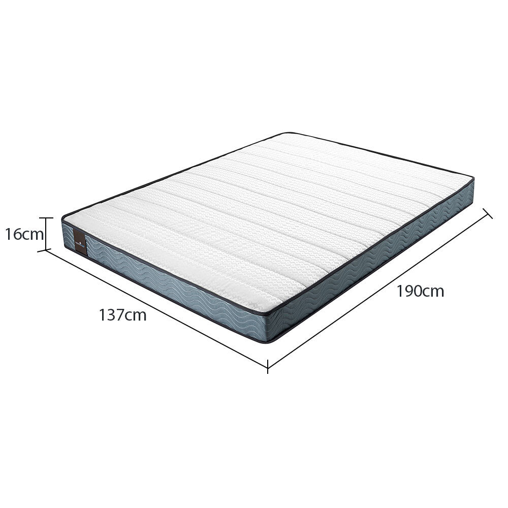 Kingston Slumber Mattress DOUBLE Bed Size Bonnell Spring Bedding Firm Foam Top 16CM - SILBERSHELL