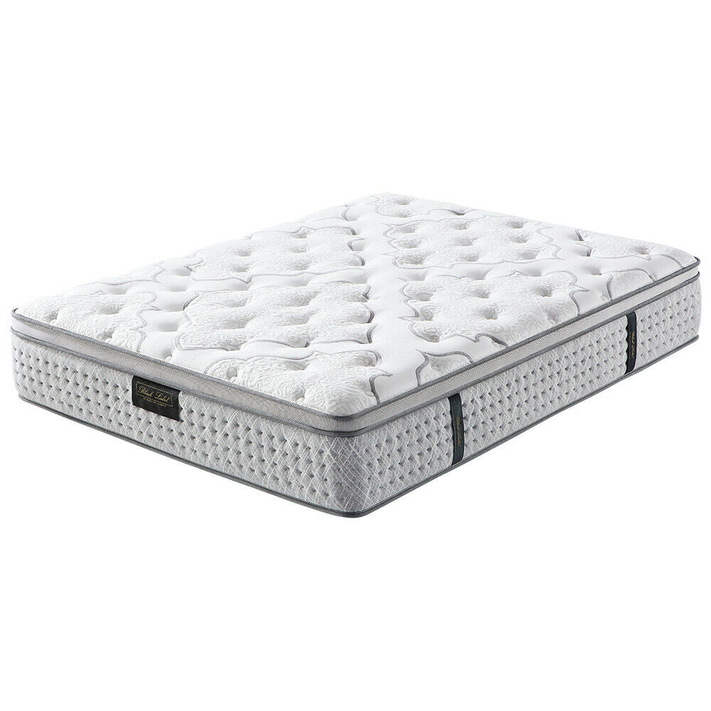 KINGSTON Mattress Double Medium Firm Box Pocket Spring Memory Foam Euro Top 34CM - SILBERSHELL