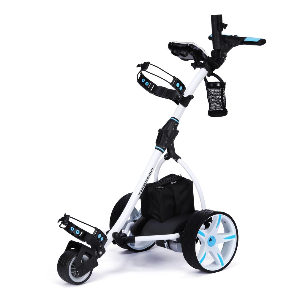 THOMSON Golf Buggy Electric Trolley Automatic Motorised Foldable Cart Powered - SILBERSHELL