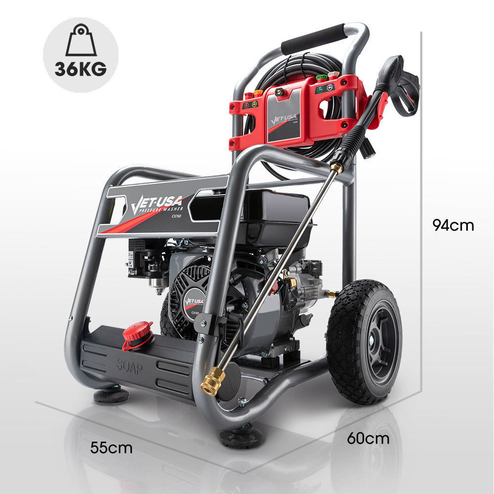 Jet-USA 4800PSI Petrol-Powered High Pressure Cleaner Washer Water Power Jet Pump - SILBERSHELL