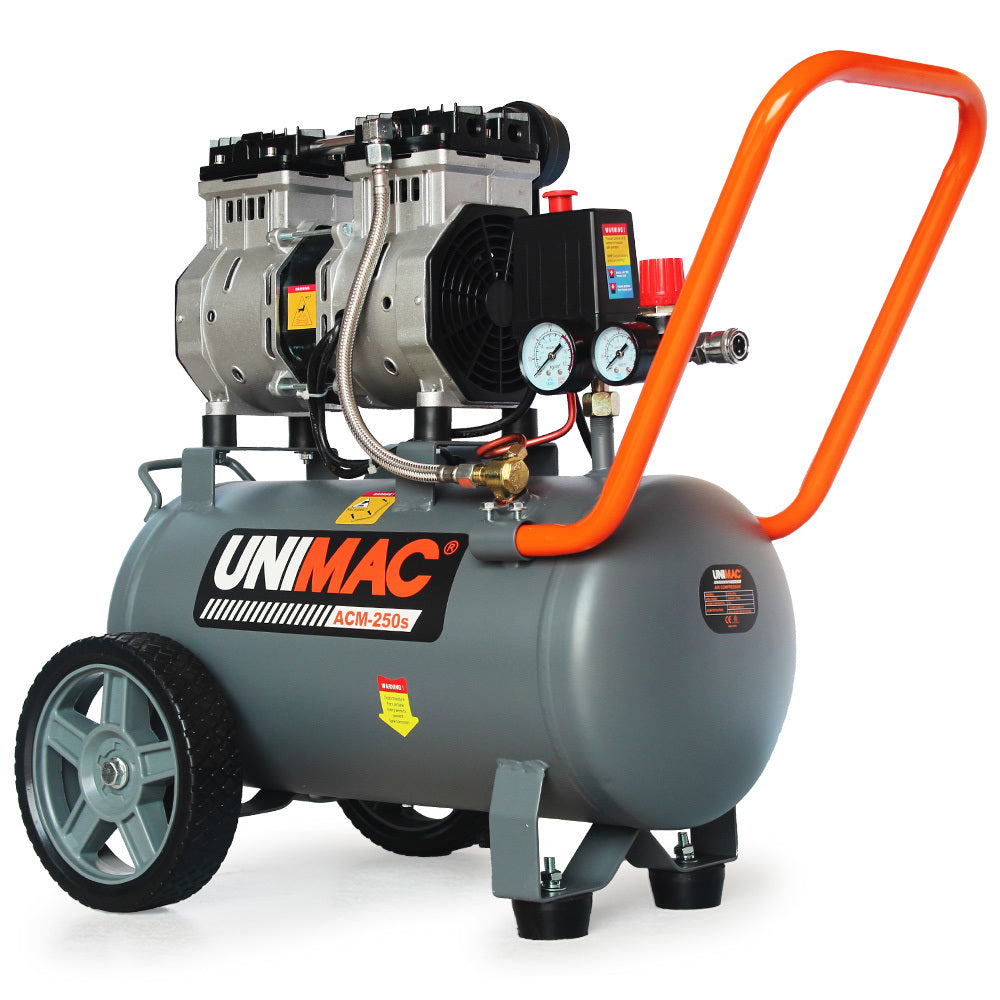 UNIMAC 25L 1.5HP Silent Oil-Free Electric Air Compressor, Portable - SILBERSHELL