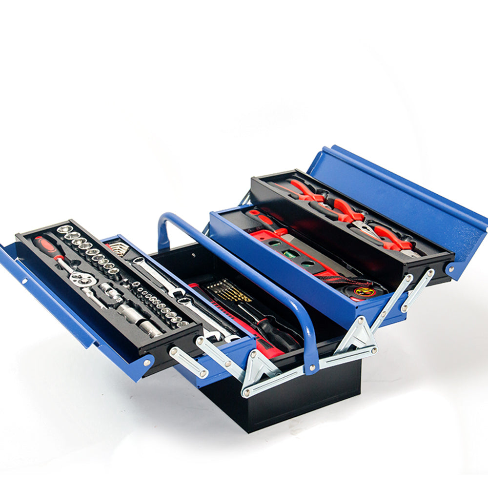 BULLET 118pc Tool Kit Box Set Metal Spanner Organizer Household Toolbox Socket - SILBERSHELL