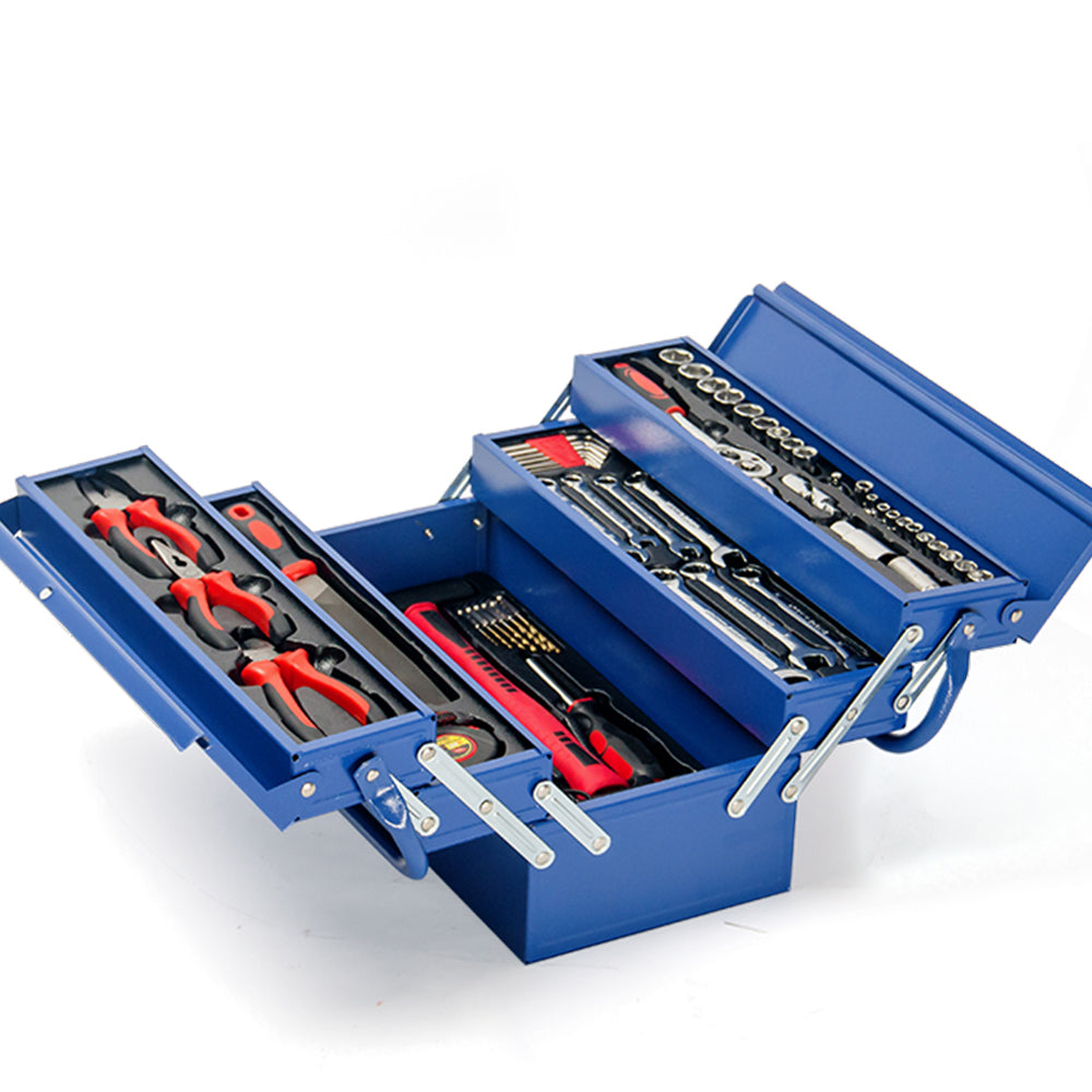 BULLET 118pc Tool Kit Box Set Metal Spanner Organizer Socket Household Toolbox - SILBERSHELL