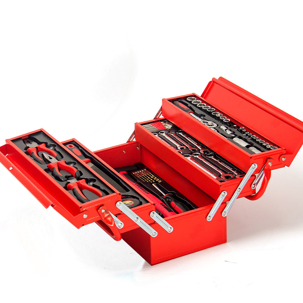 BULLET 118pc Tool Kit Box Set Metal Spanner Socket Organizer Household Toolbox - SILBERSHELL