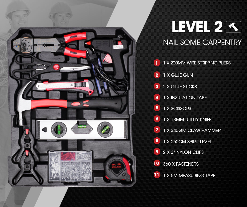 BULLET 925PC Tool Box On Wheels Kit Trolley Mobile Handle Toolbox Storage Set - SILBERSHELL