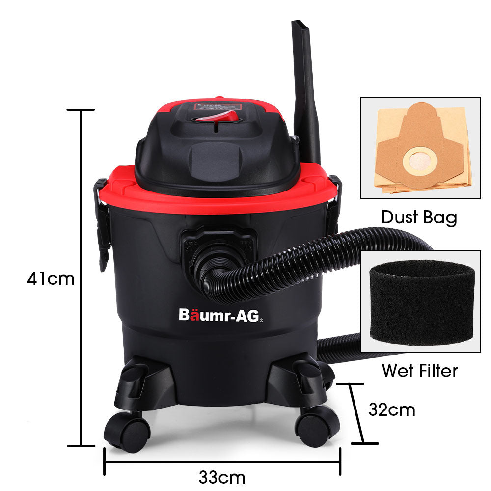 Baumr-AG 15L 1200W Wet and Dry Vacuum Cleaner, with Blower, for Car, Workshop, Carpet - SILBERSHELL