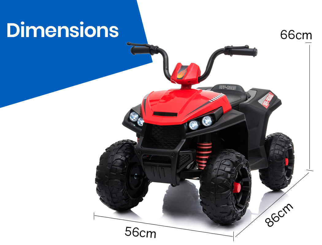 ROVO KIDS Electric Ride On ATV Quad Bike Battery Powered, Red and Black - SILBERSHELL