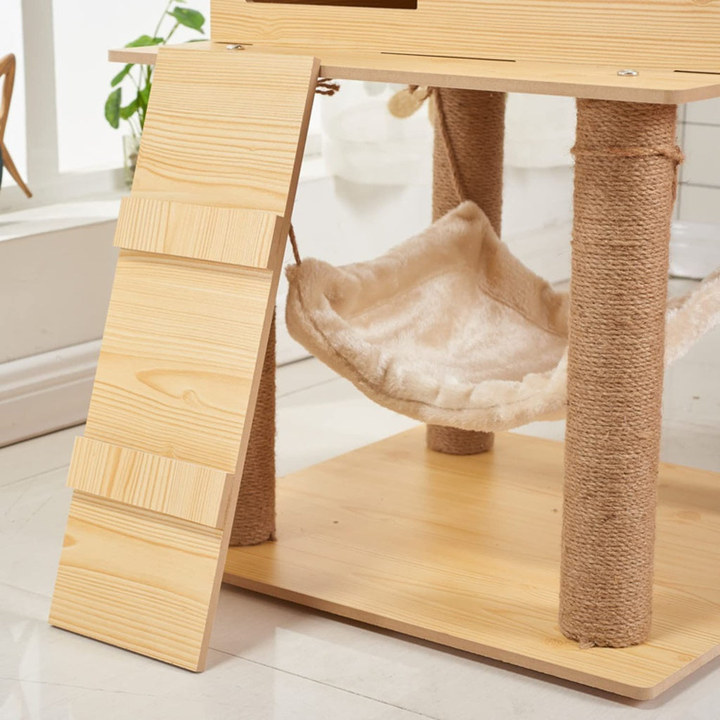 FLOOFI 130cm Wooden Cat Tree FI-CT-155-BJ - SILBERSHELL