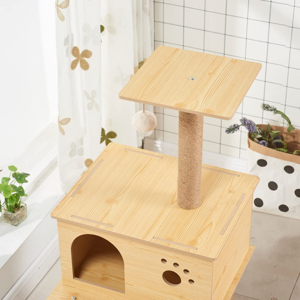 FLOOFI 130cm Wooden Cat Tree FI-CT-155-BJ - SILBERSHELL