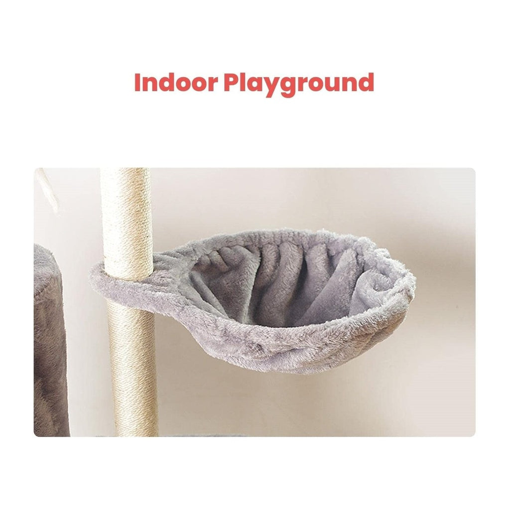 Floofi 138cm 5 Layer Plush Cat Condo Cat Tree Light Grey FI-CT-160-MM - SILBERSHELL