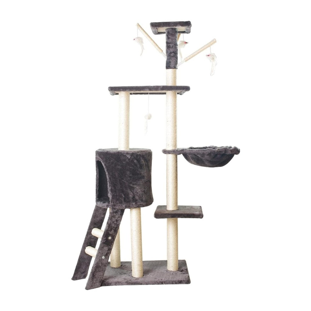 Floofi 138cm 5 Layer Plush Cat Condo Cat Tree Dark Grey FI-CT-159-MM - SILBERSHELL