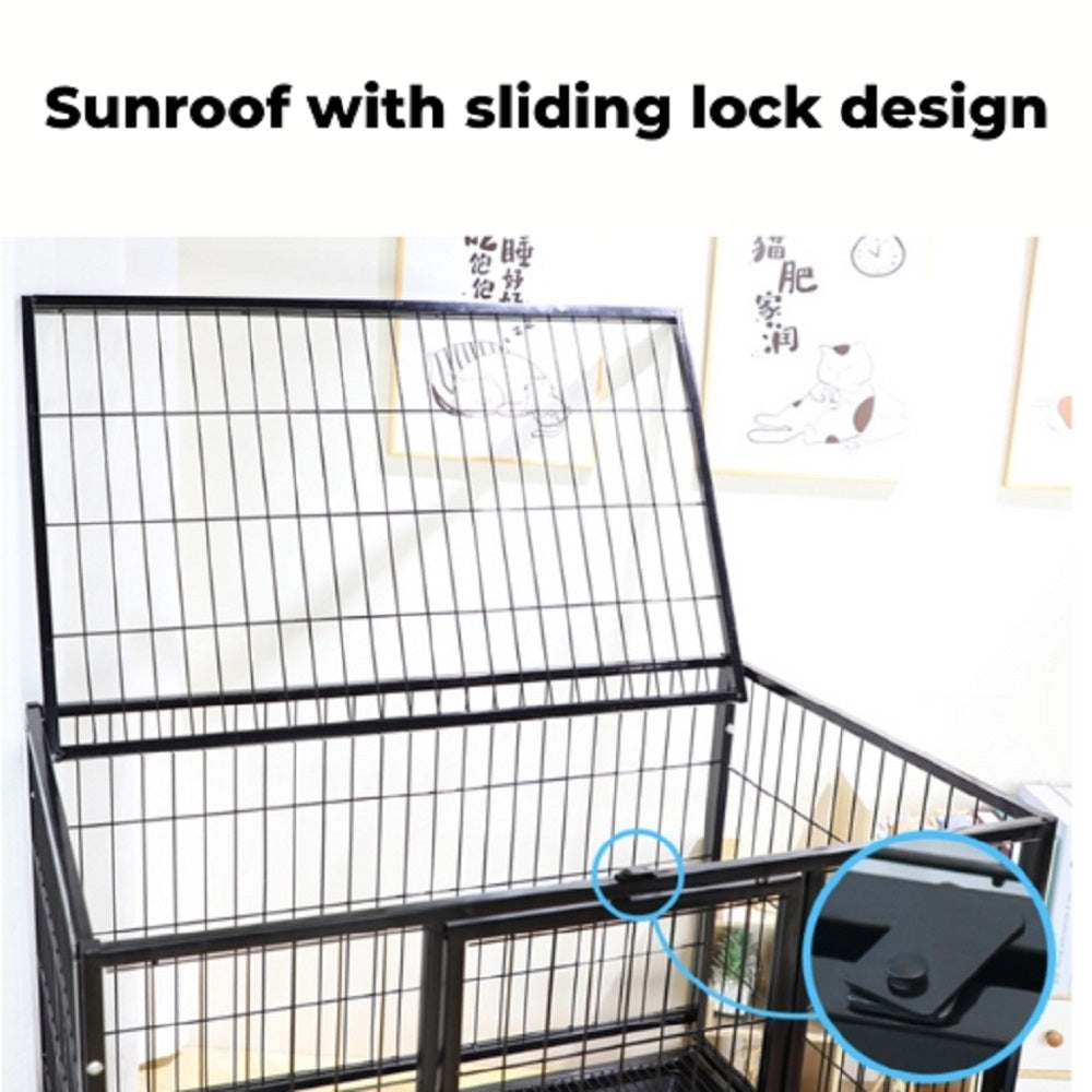 Floofi Dog Cage 38" (with wheels) FI-PC-131-XD - SILBERSHELL