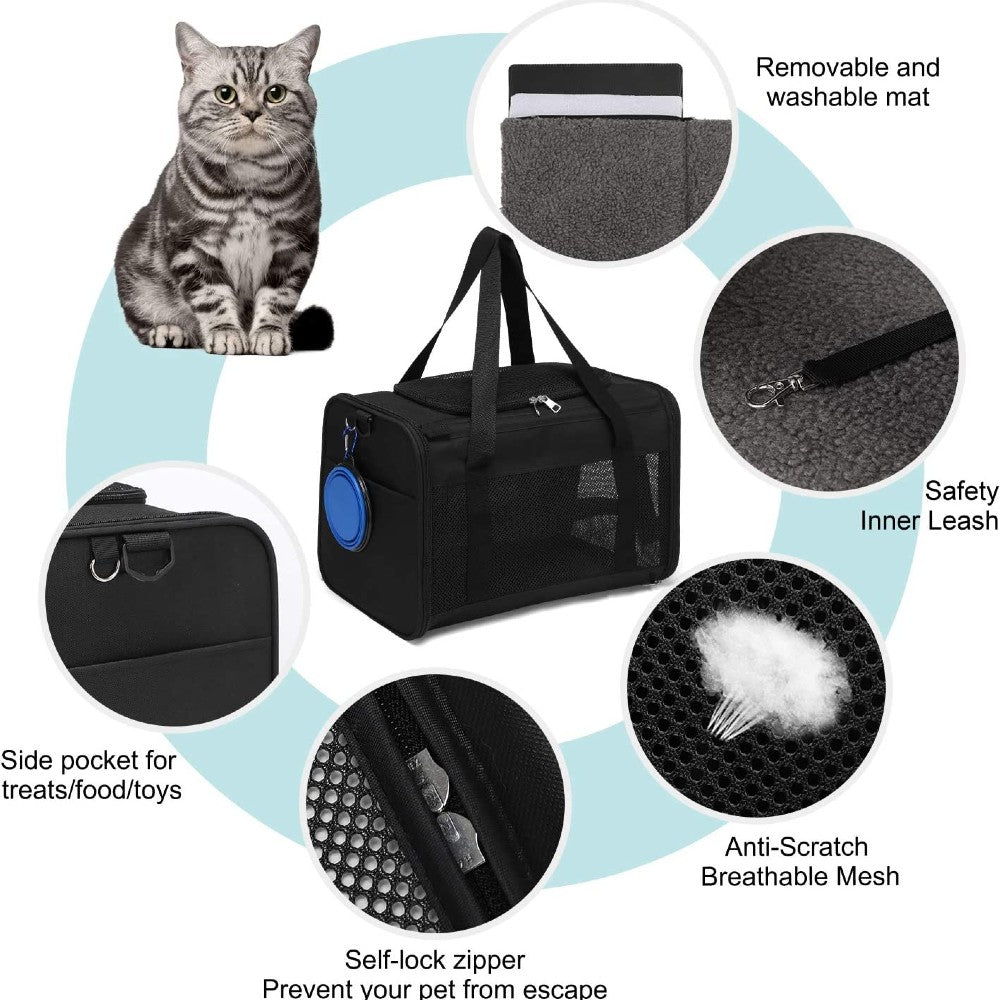 Floofi Portable Pet Carrier-M Size (Black) FI-PC-133-FCQ - SILBERSHELL