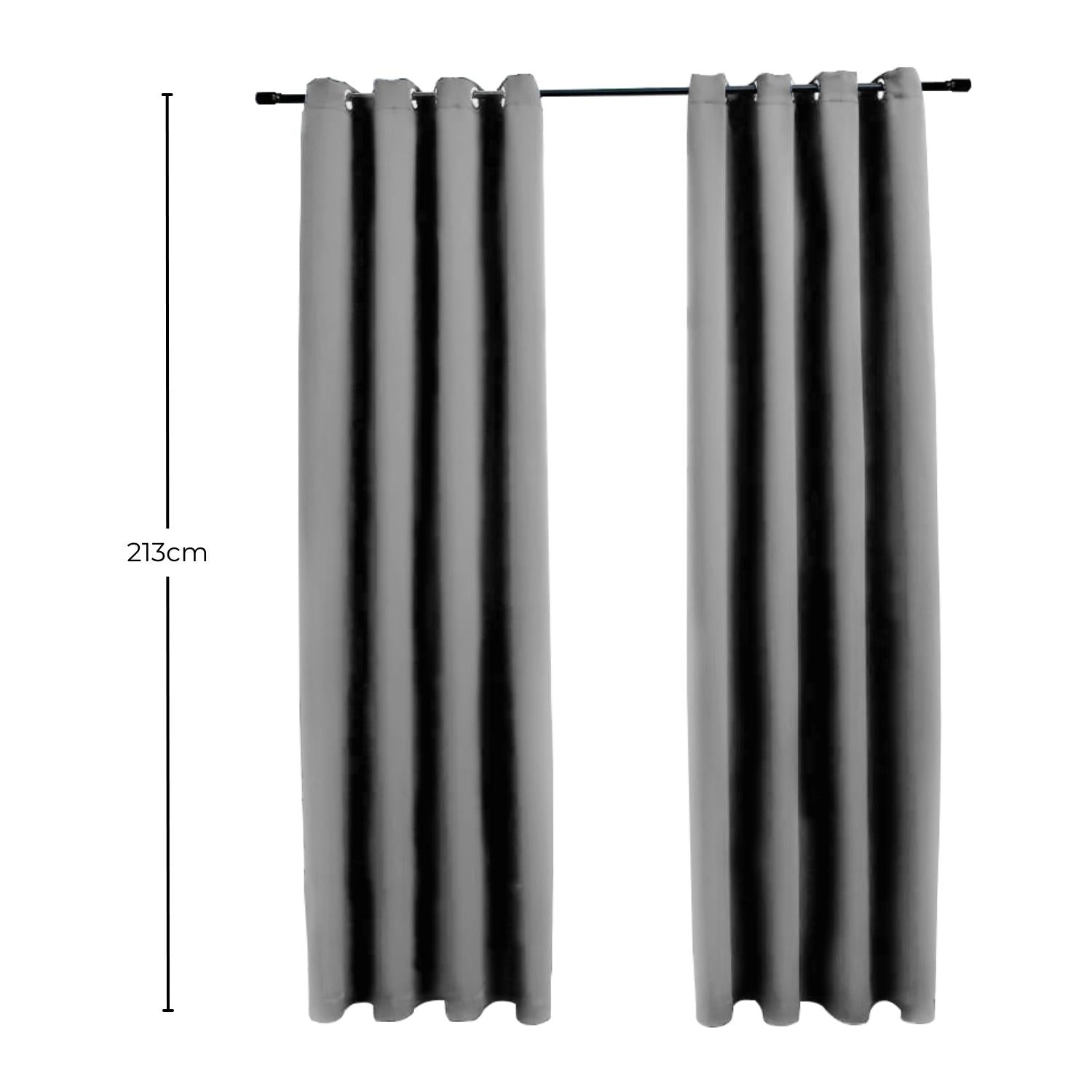 GOMINIMO Blackout Window Curtains for Thermal Insulated Room (Set of 2, W132cm x D213cm, Light Grey) GO-CNB-104-MM - SILBERSHELL