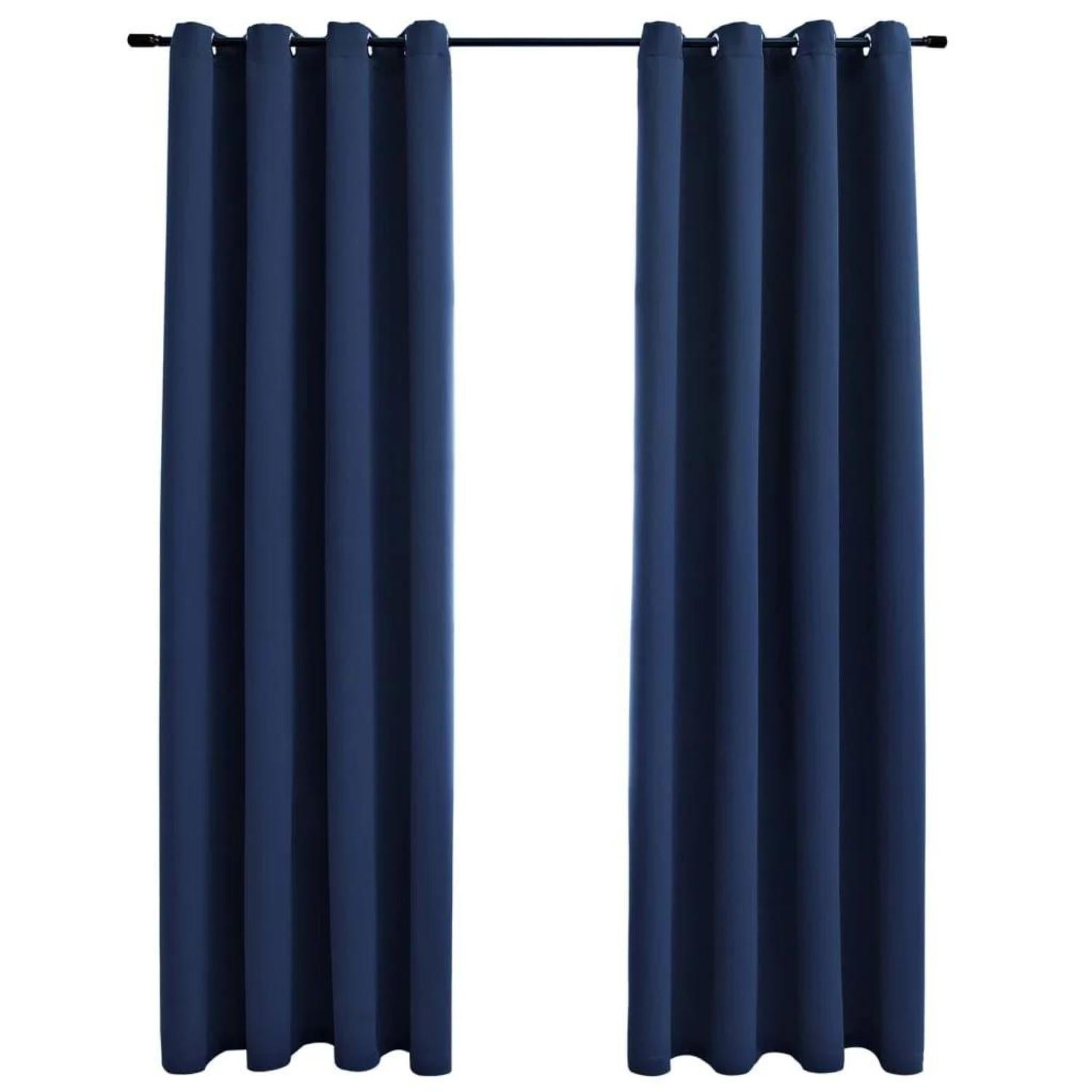 GOMINIMO Blackout Window Curtains for Thermal Insulated Room (Set of 2, W132cm x D160cm, Dark Blue) GO-CNB-102-MM - SILBERSHELL