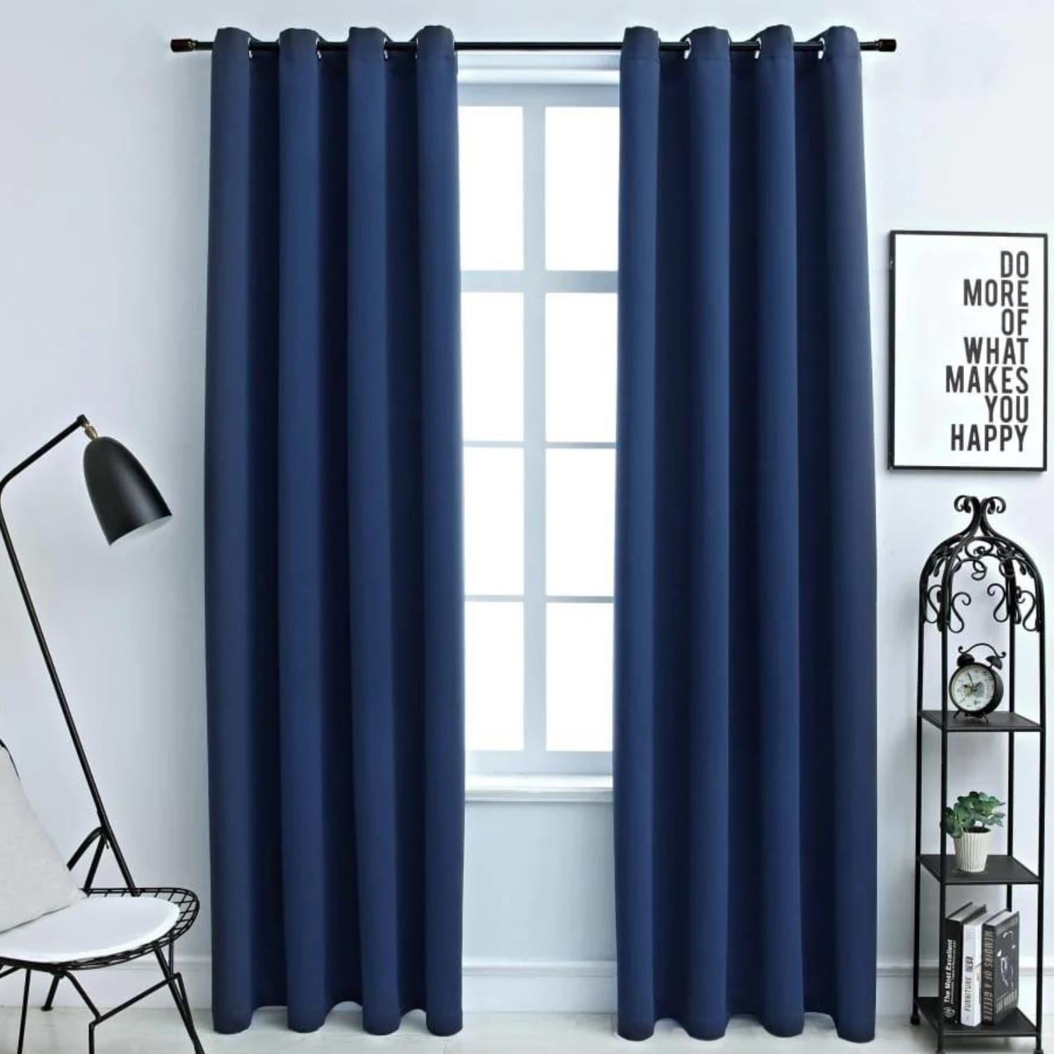 GOMINIMO Blackout Window Curtains for Thermal Insulated Room (Set of 2, W132cm x D160cm, Dark Blue) GO-CNB-102-MM - SILBERSHELL