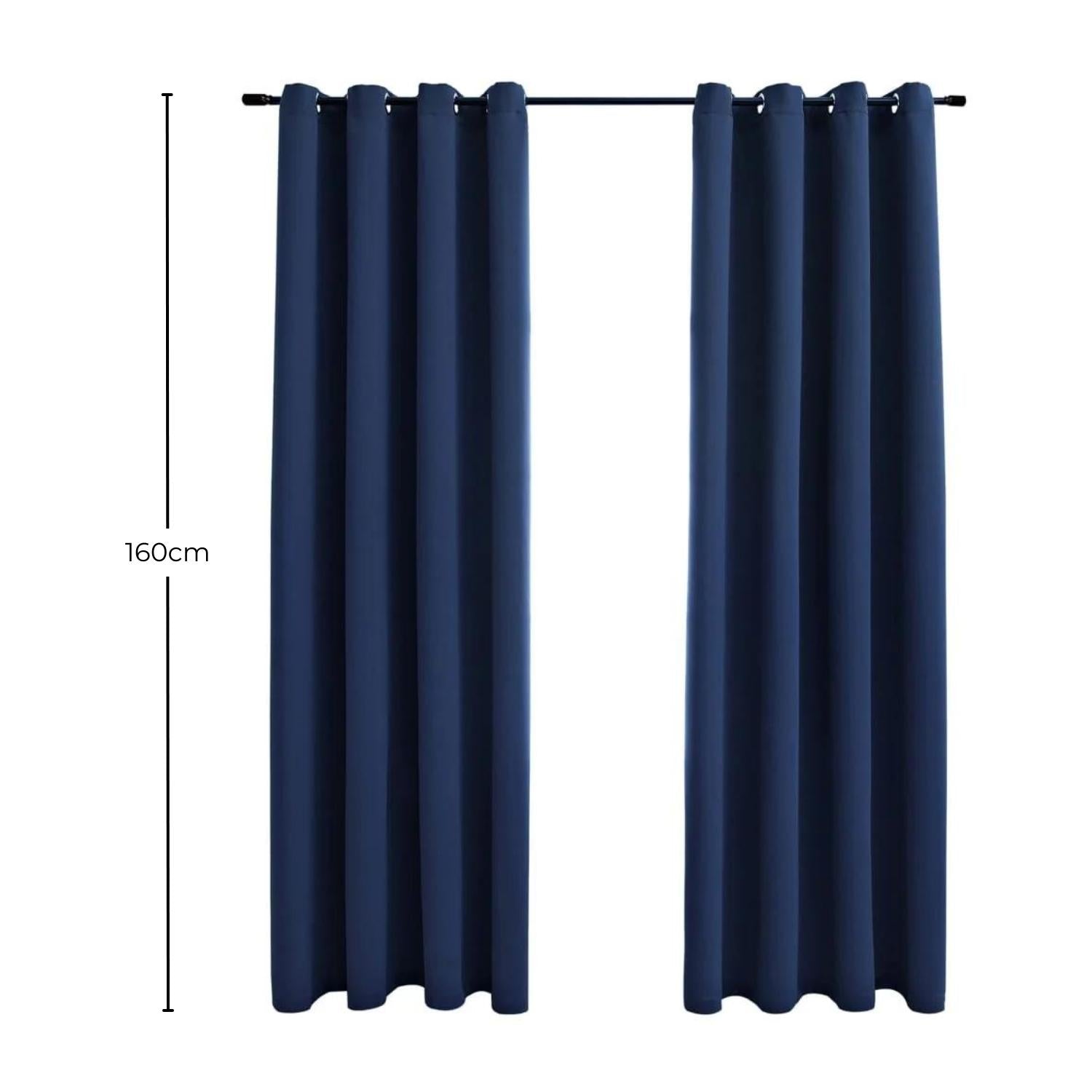 GOMINIMO Blackout Window Curtains for Thermal Insulated Room (Set of 2, W132cm x D160cm, Dark Blue) GO-CNB-102-MM - SILBERSHELL