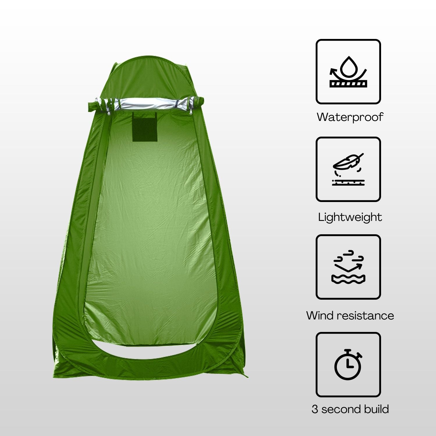 KILIROO Shower Tent with 2 Window (Green) - SILBERSHELL