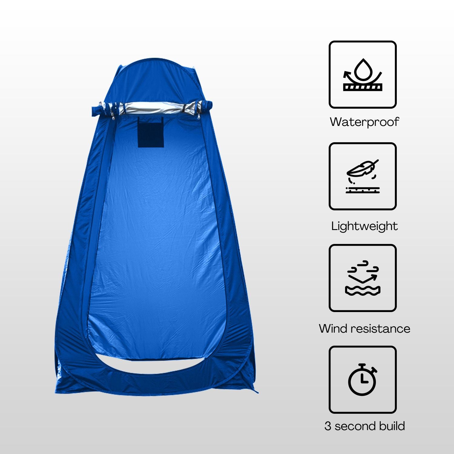 KILIROO Shower Tent with 2 window (Dark Blue) - SILBERSHELL