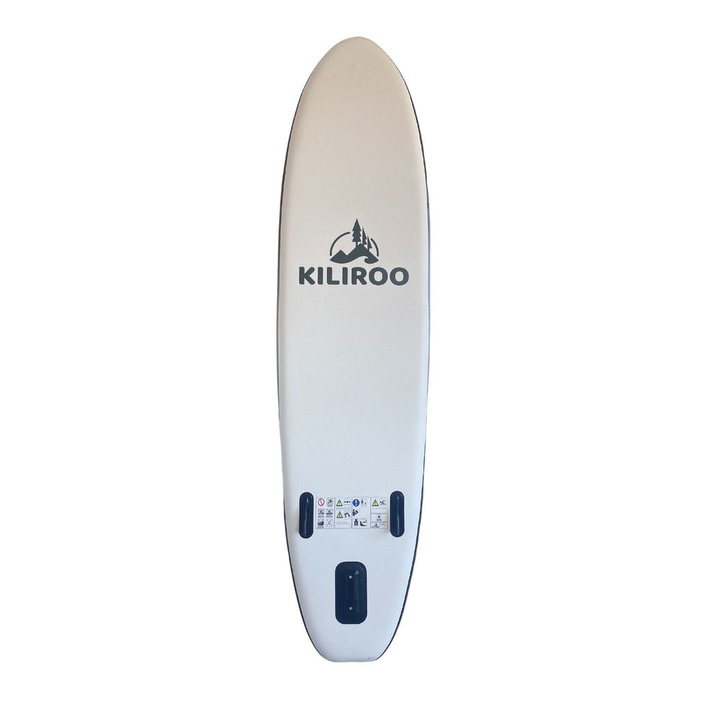 KILIROO Inflatable Stand Up Paddle Board Balanced SUP Portable Ultralight, 10.5 x 2.5 x 0.5 ft, with EVA Anti-Slip Pad Grey, Tiffany Blue & Red - SILBERSHELL