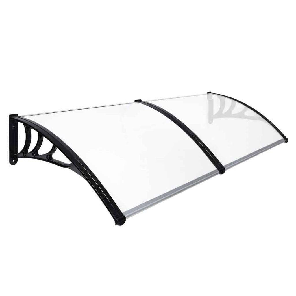 NOVEDEN Window Door Awning Canopy Outdoor UV Patio Rain Cover Clear White 1M X 2.4M Type 1 NE-AG-101-SU - SILBERSHELL