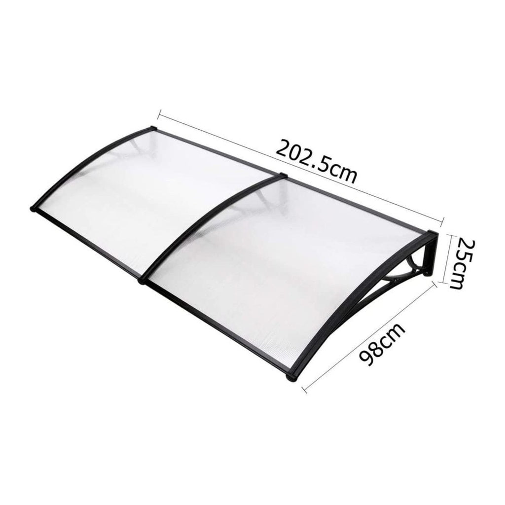 NOVEDEN Window Door Awning Canopy Outdoor UV Patio Rain Cover Clear White 1M X 2M Type 2 NE-AG-103-SU - SILBERSHELL