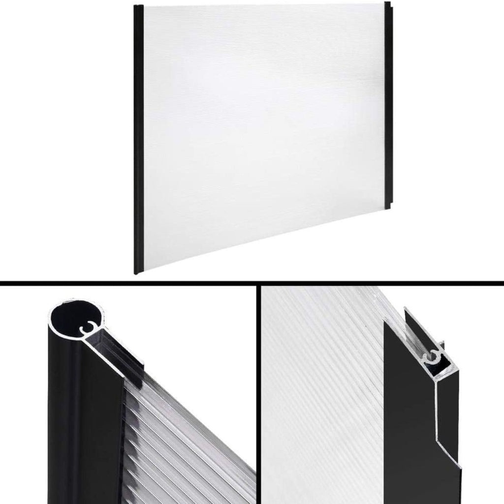 NOVEDEN Window Door Awning Canopy Outdoor UV Patio Rain Cover Clear White 1M X 2M Type 3 - SILBERSHELL