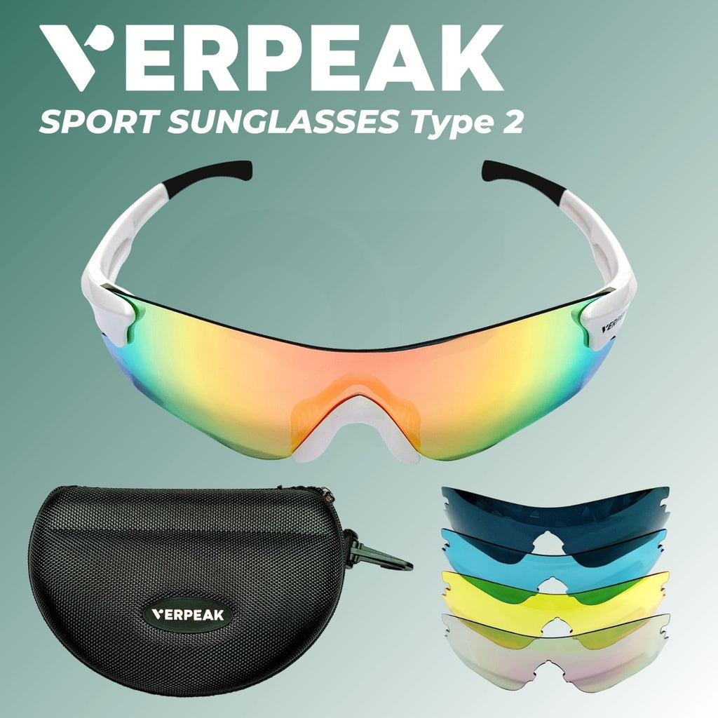 Verpeak Sport Sunglasses Type 2 (White frame with black end tip) VP-SS-103-PB - SILBERSHELL