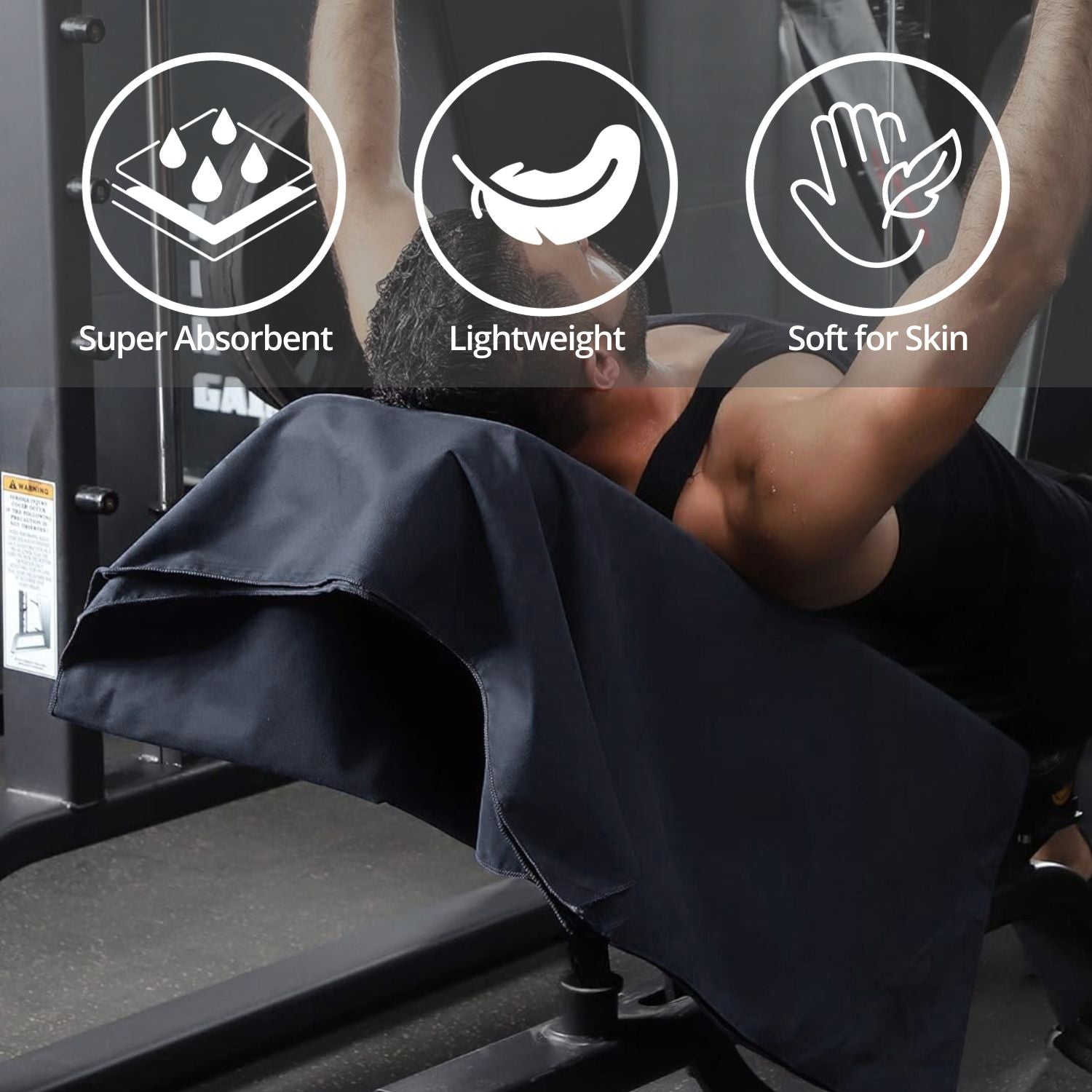 VERPEAK Quick Dry Gym Sport Towel 80*130CM (Black) VP-QDT-100-JLJD - SILBERSHELL