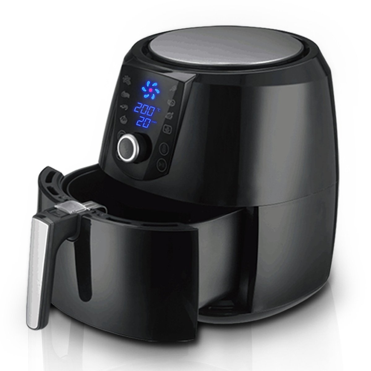 Pronti 7.2l Electric Air Fryer - 1800w Healthy Cooker For Oil-free Low-fat Cooking Kitchen Bench-top Oven Oil Free Low Fat - Black - SILBERSHELL