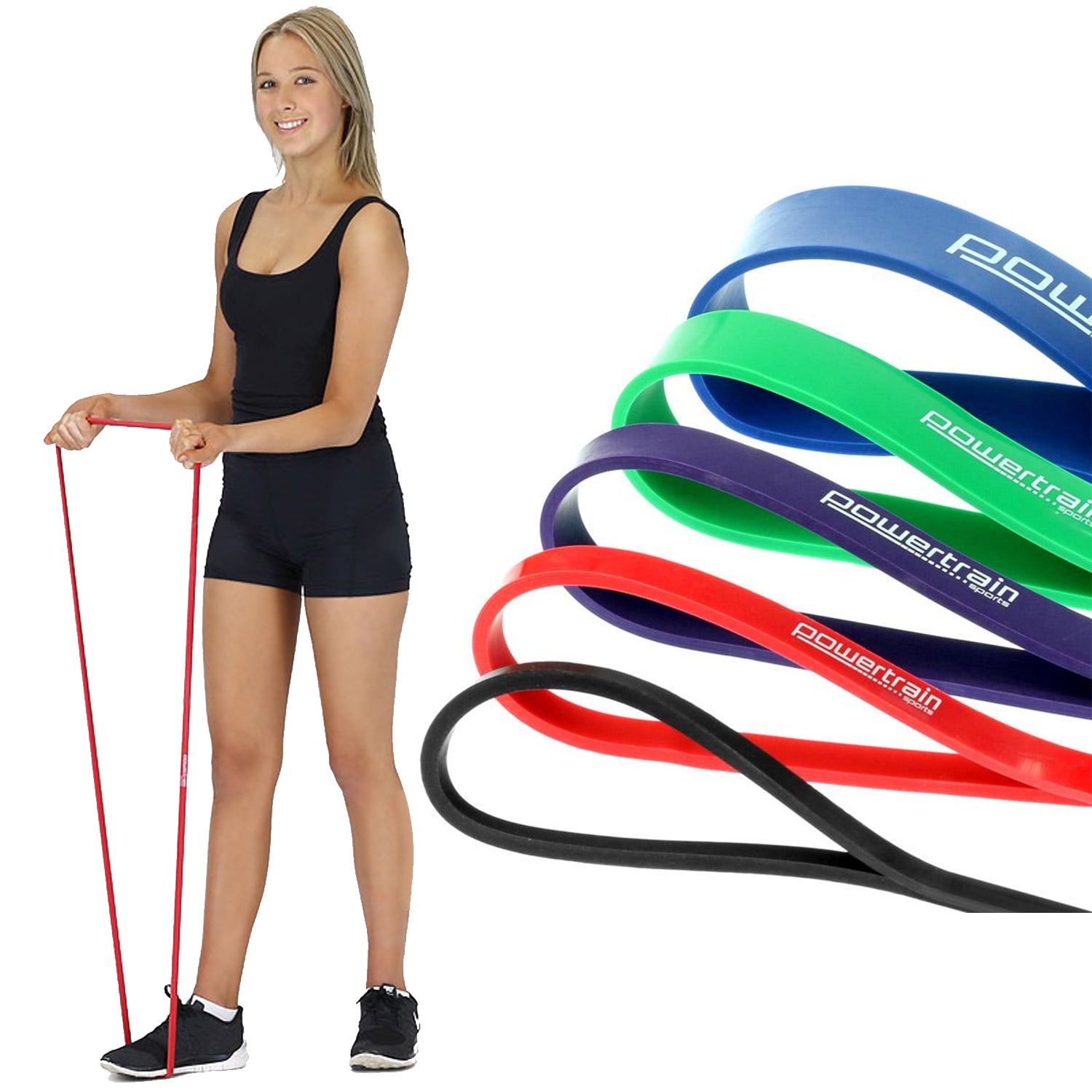 Powertrain 5x Home Workout Resistance Bands Gym Exercise - SILBERSHELL