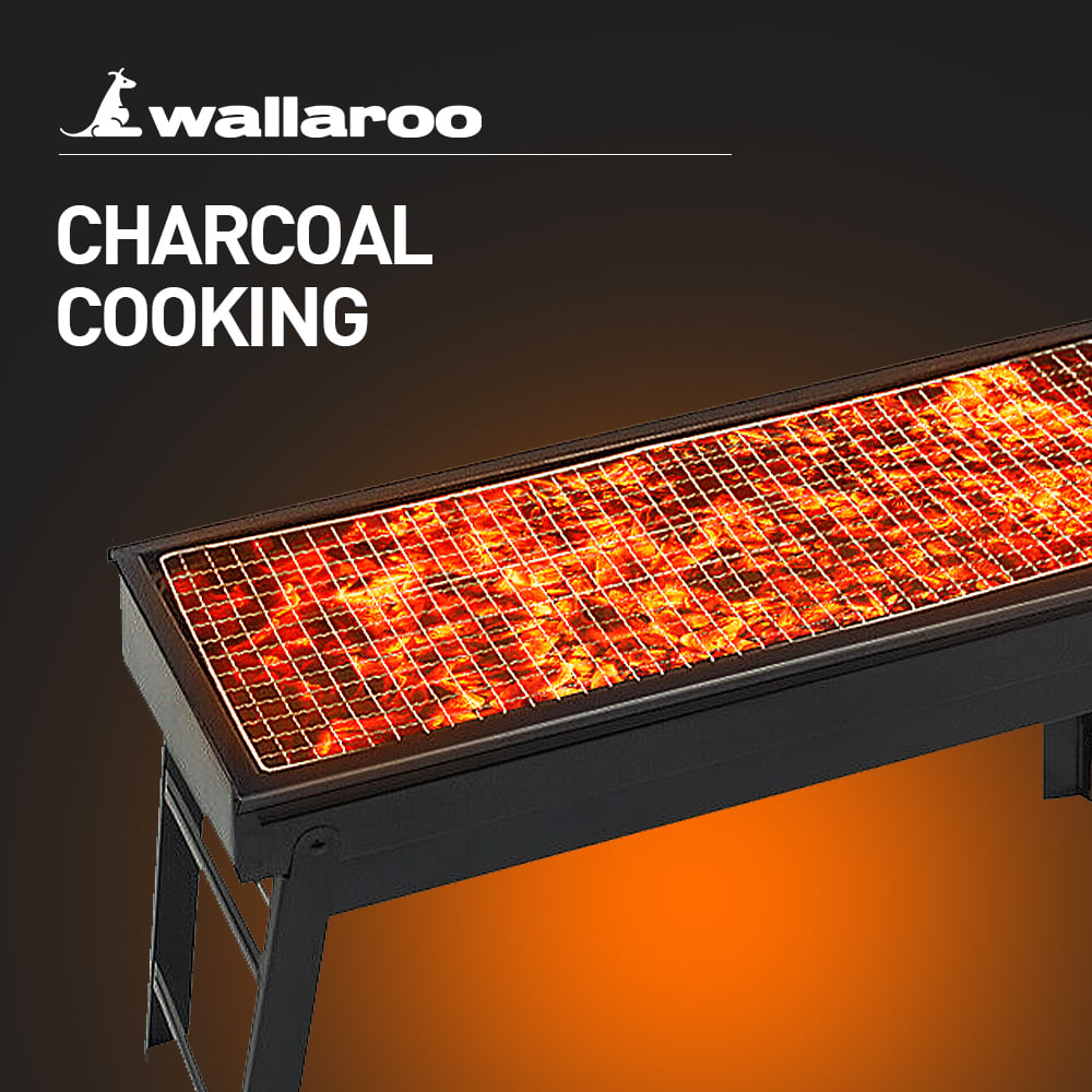 Wallaroo Portable Charcoal BBQ Grill Barbecue - SILBERSHELL