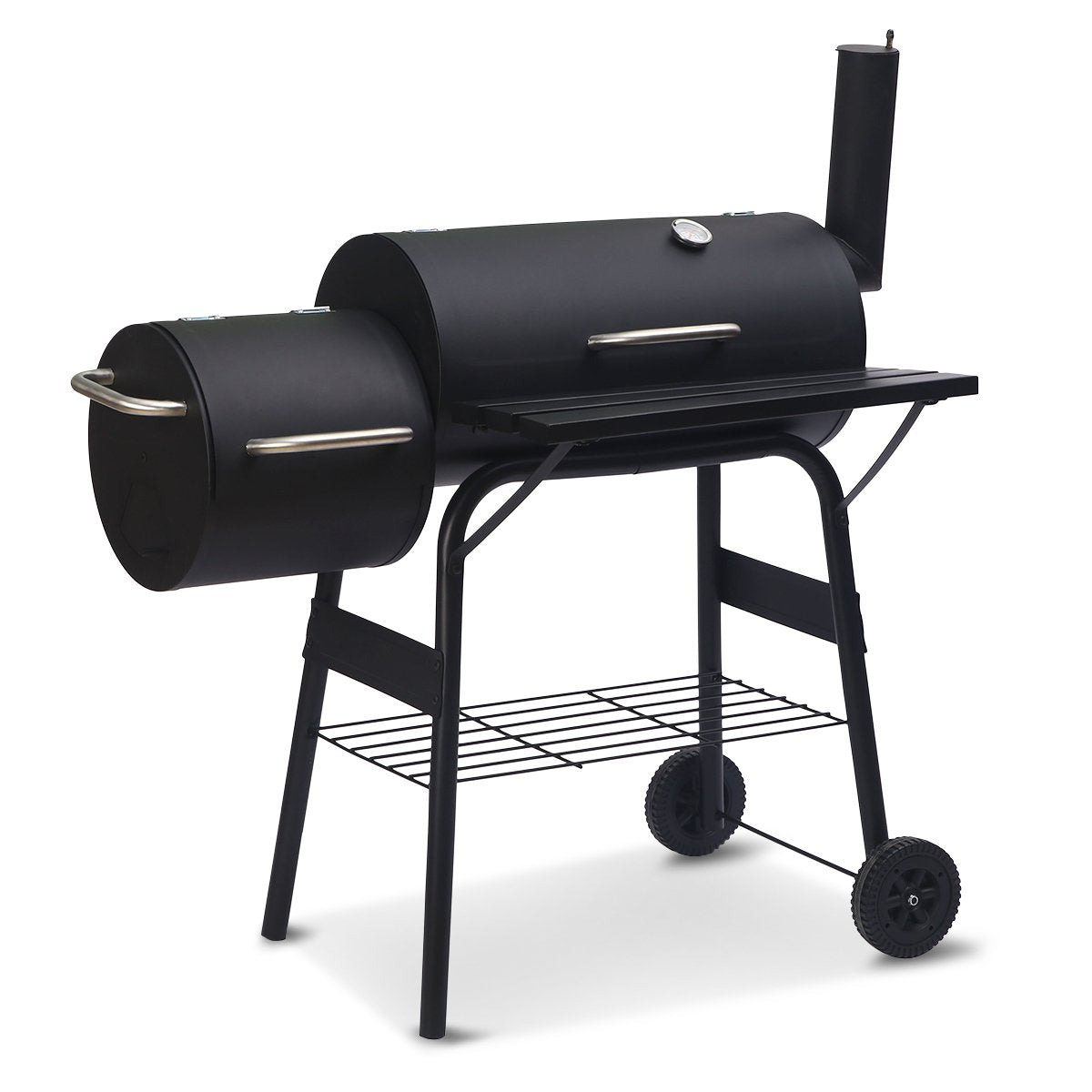 Wallaroo 2-in-1 Outdoor Barbecue Grill & Offset Smoker - SILBERSHELL