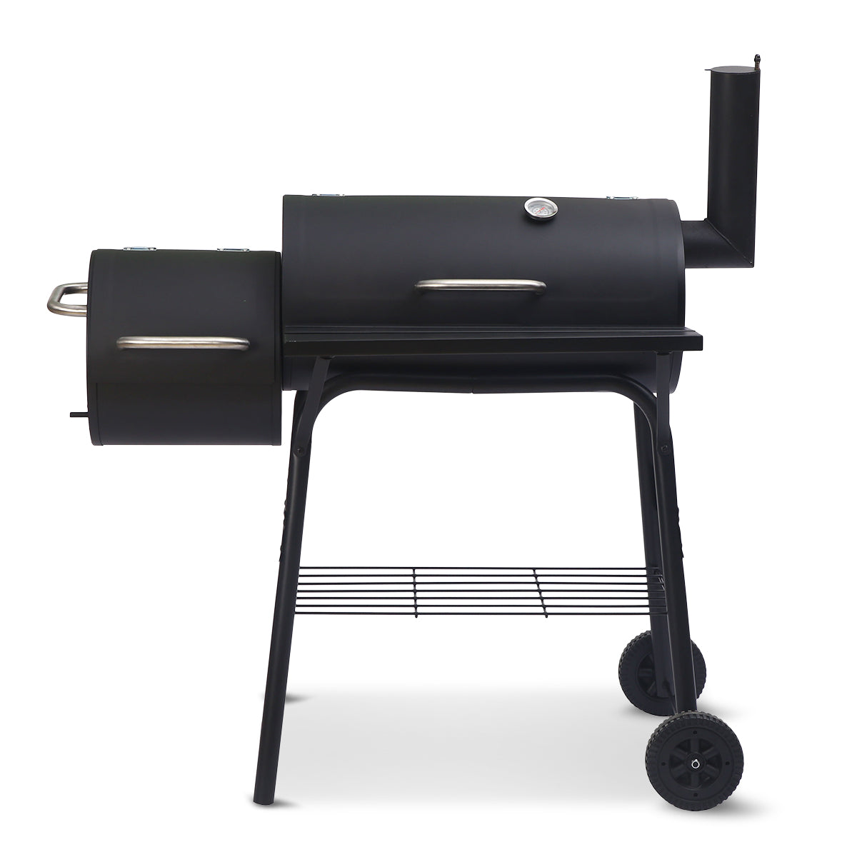 Wallaroo 2-in-1 Outdoor Barbecue Grill & Offset Smoker - SILBERSHELL