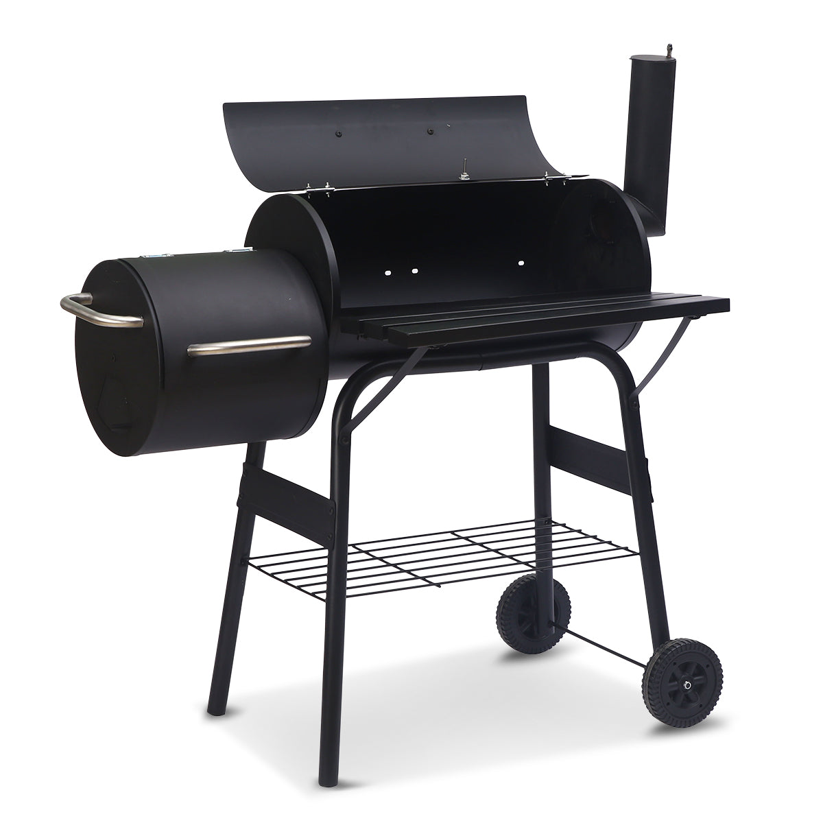 Wallaroo 2-in-1 Outdoor Barbecue Grill & Offset Smoker - SILBERSHELL