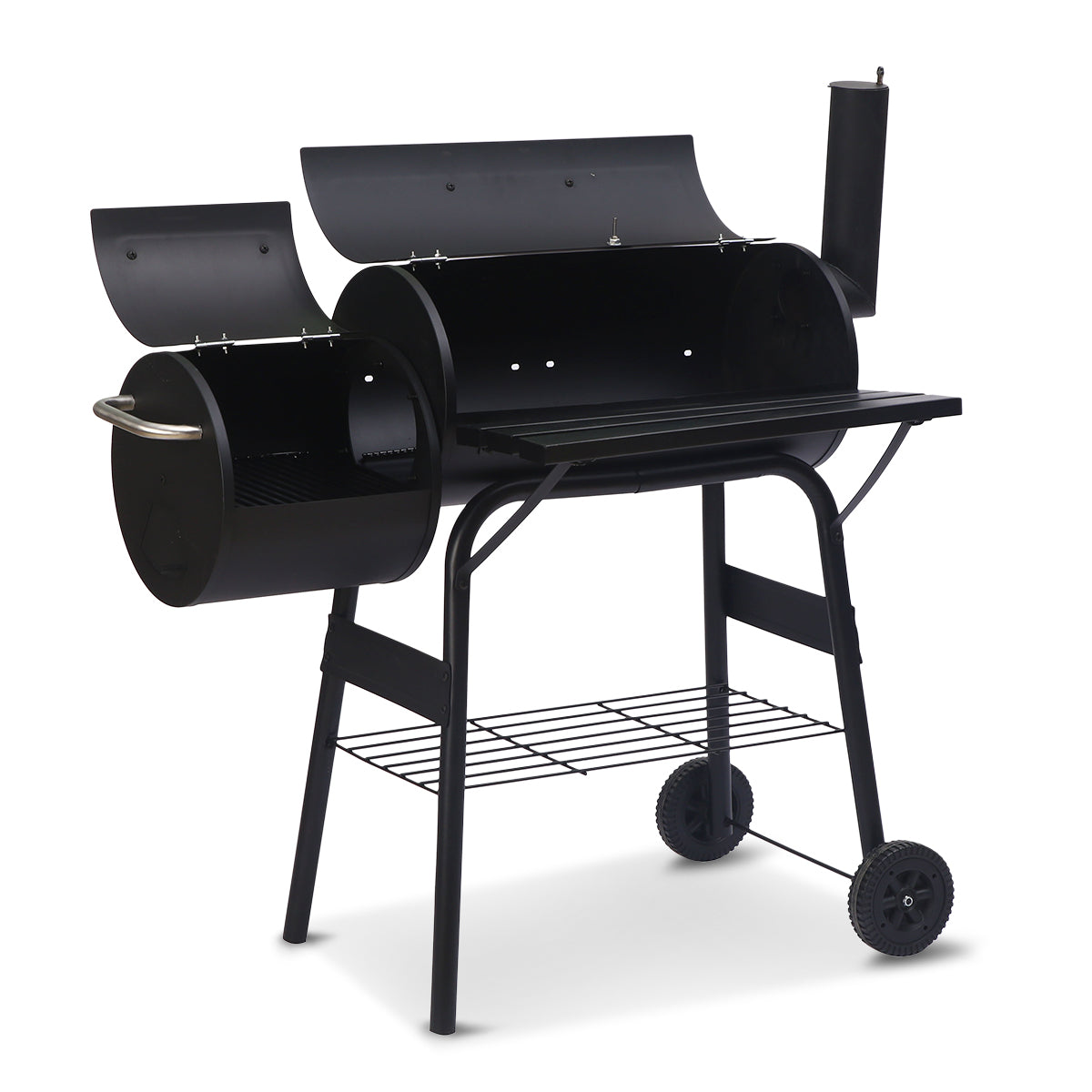 Wallaroo 2-in-1 Outdoor Barbecue Grill & Offset Smoker - SILBERSHELL