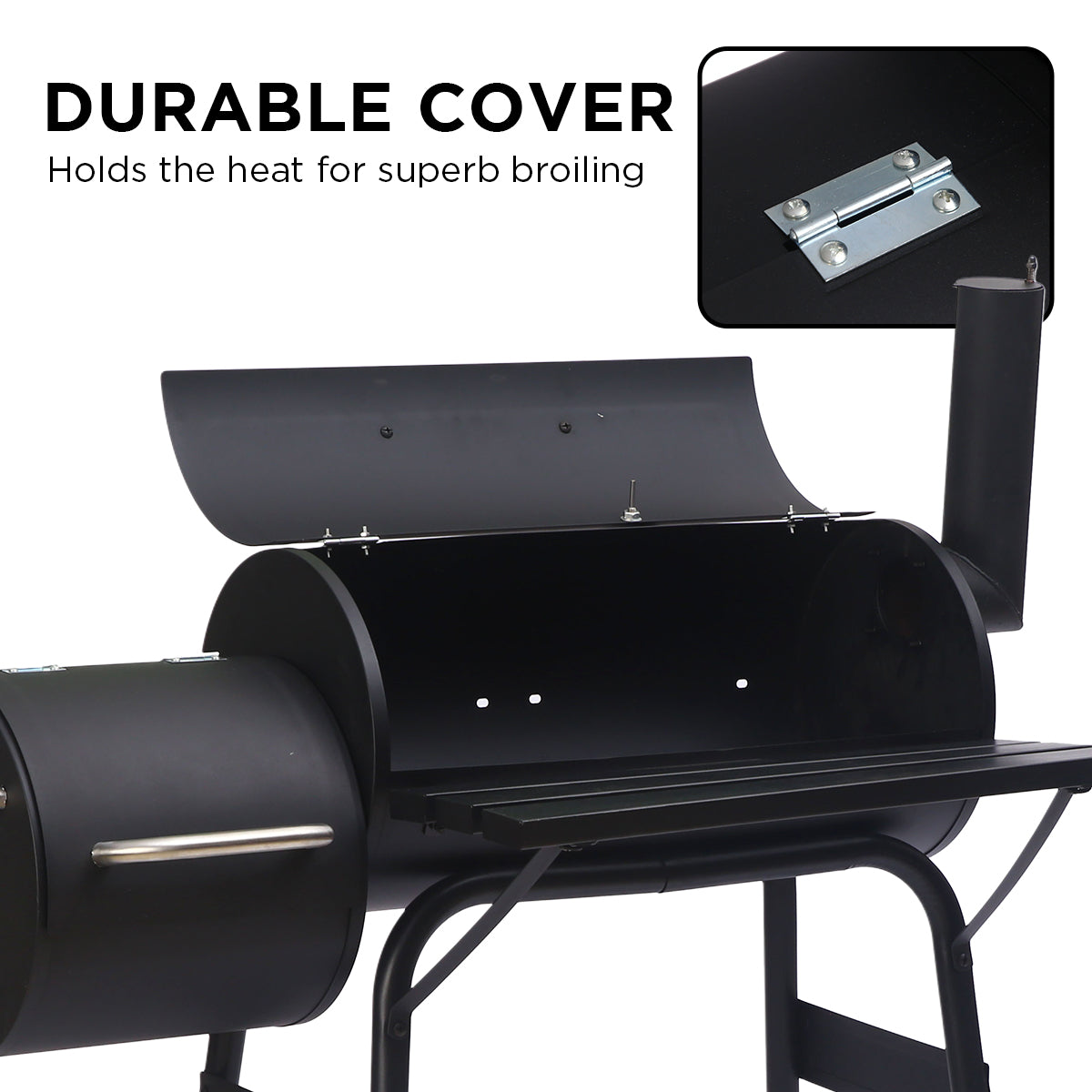 Wallaroo 2-in-1 Outdoor Barbecue Grill & Offset Smoker - SILBERSHELL