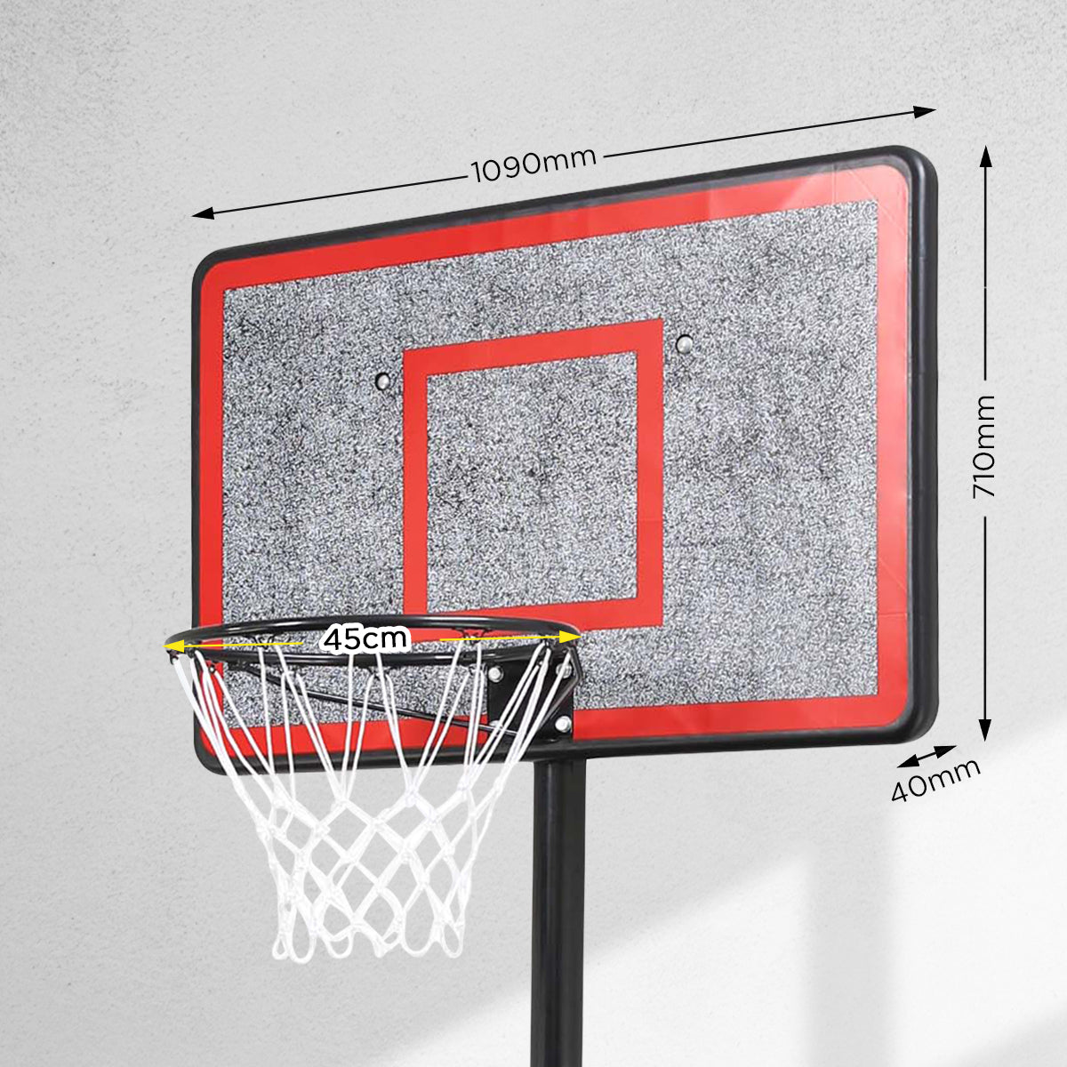 Kahuna Height-Adjustable Basketball Hoop Backboard Portable Stand - SILBERSHELL