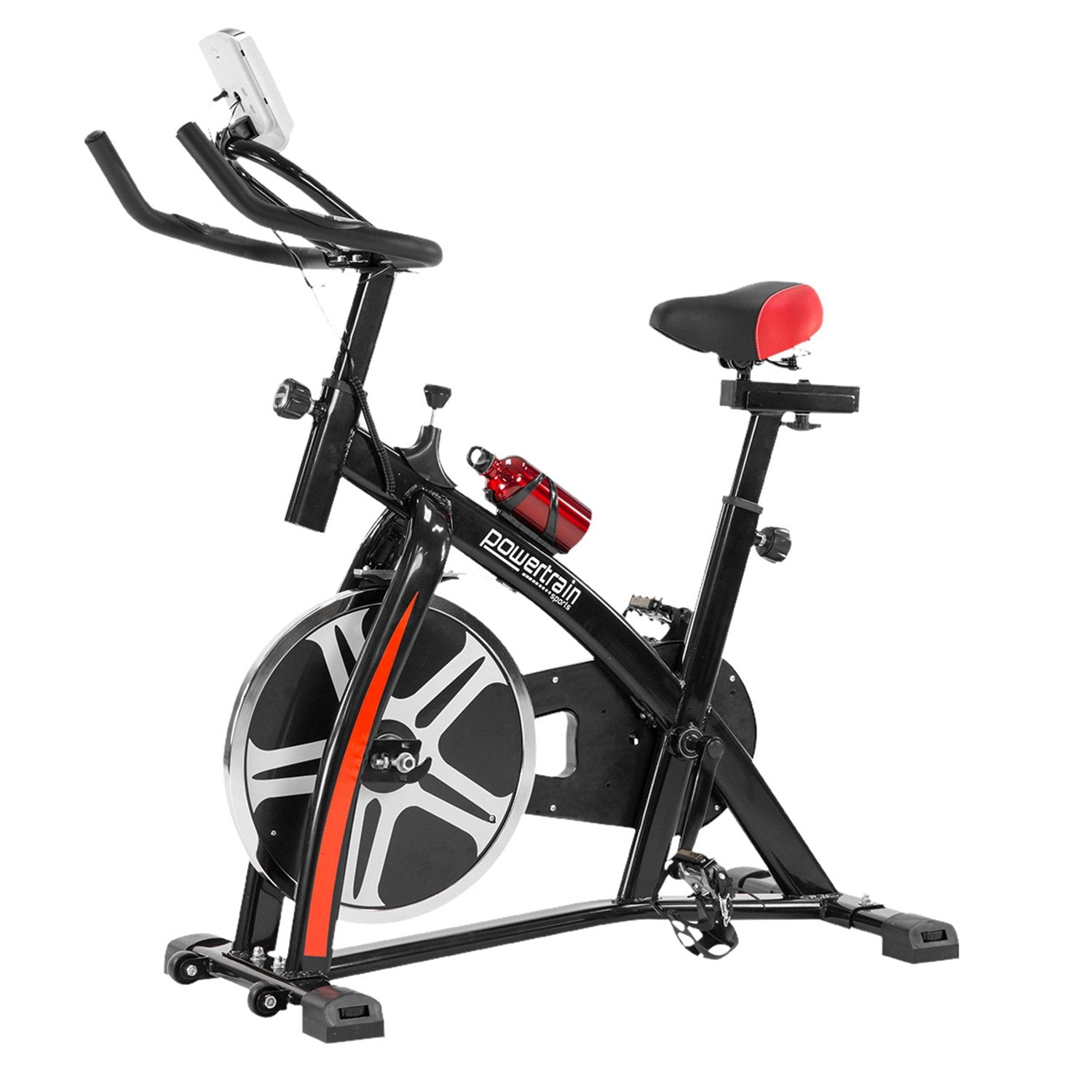 Powertrain Home Gym Flywheel Exercise Spin Bike - Black - SILBERSHELL