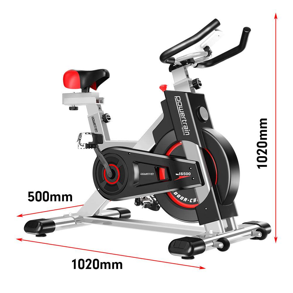 Powertrain IS-500 Heavy-Duty Exercise Spin Bike Electroplated - Silver - SILBERSHELL