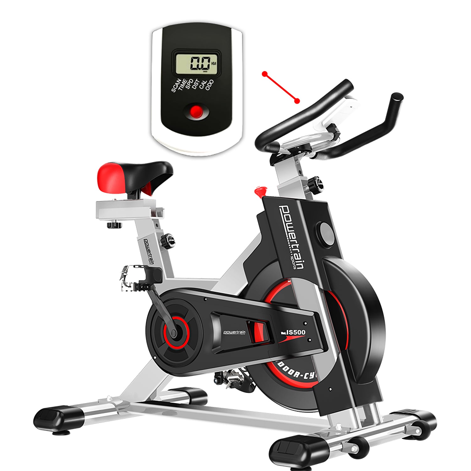 Powertrain IS-500 Heavy-Duty Exercise Spin Bike Electroplated - Silver - SILBERSHELL