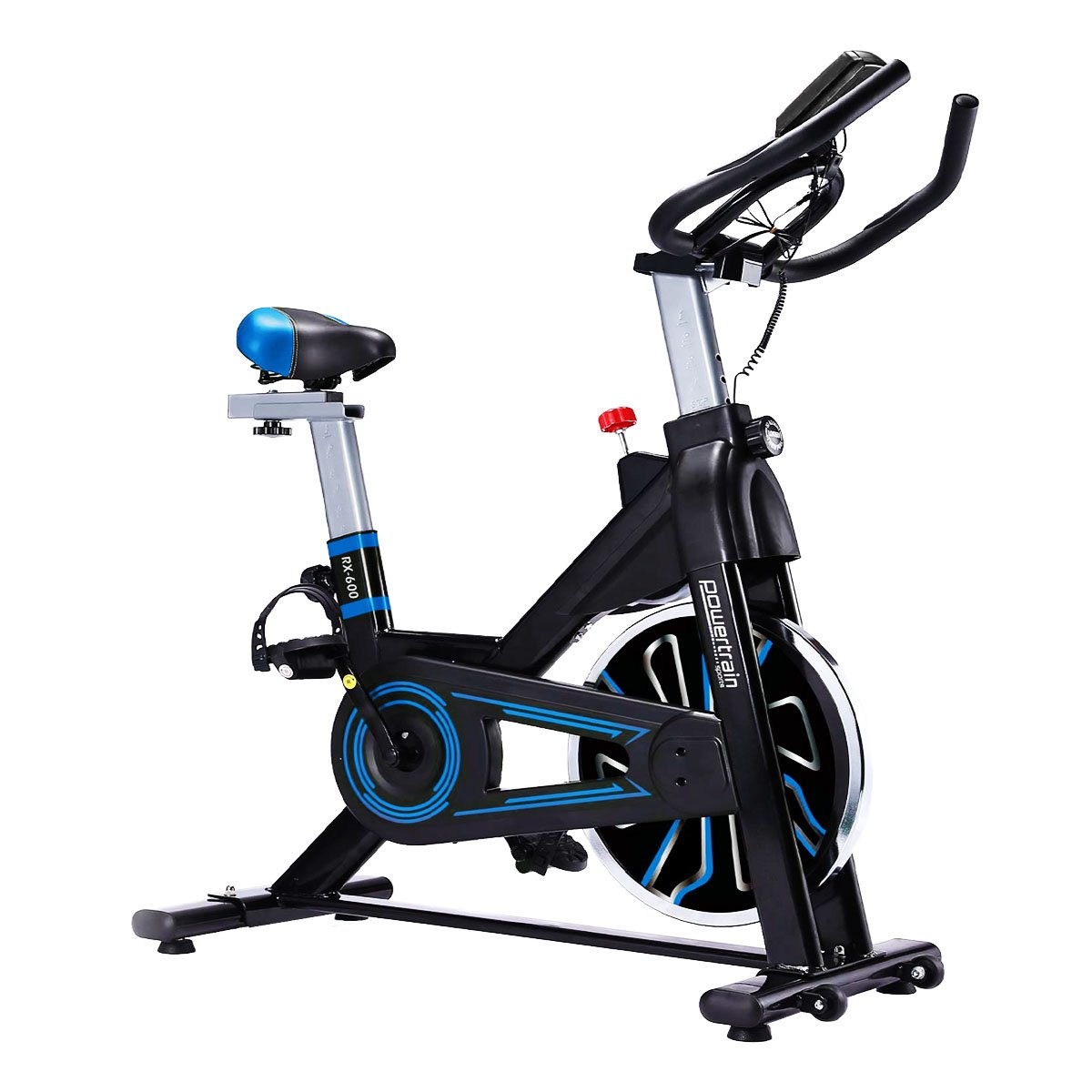 PowerTrain RX-600 Exercise Spin Bike Cardio Cycle - Blue - SILBERSHELL