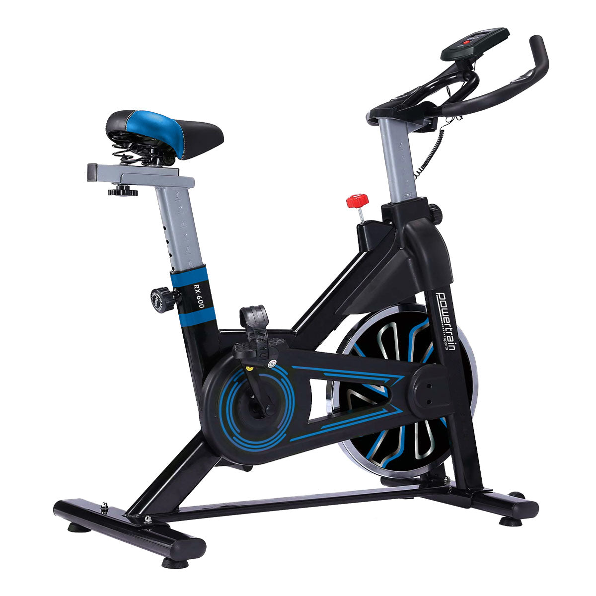 PowerTrain RX-600 Exercise Spin Bike Cardio Cycle - Blue - SILBERSHELL