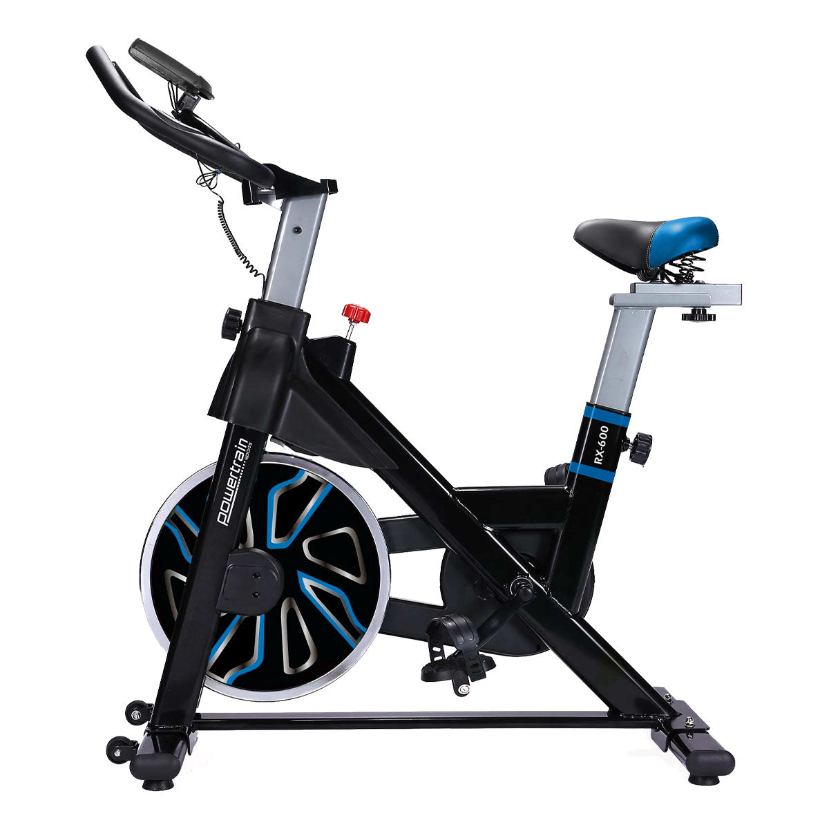 PowerTrain RX-600 Exercise Spin Bike Cardio Cycle - Blue - SILBERSHELL