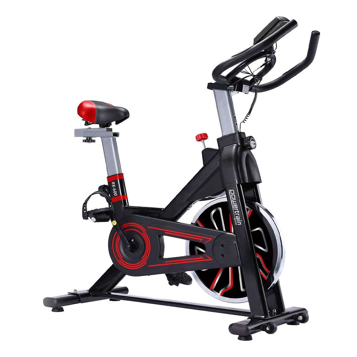 Powertrain RX-600 Exercise Spin Bike Cardio Cycle - Red - SILBERSHELL